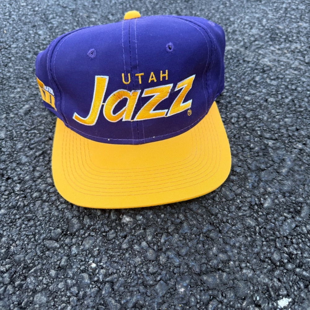 Sports Specialties Utah Jazz The Twill Snapback Hat Mens Vintage Purple Yellow